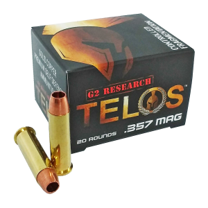 G2 Research Telos G00626, 357 Magnum, 105 Grain, Lead Free Copper, 20 Round Box, California Certified Nonlead Ammunition G00626