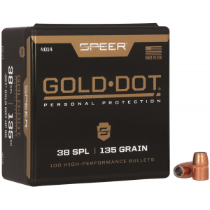 Speer 4014 Gold Dot Personal Protection 38 Special .357 135 gr Hollow Point 100 Per Box/ 5 Case