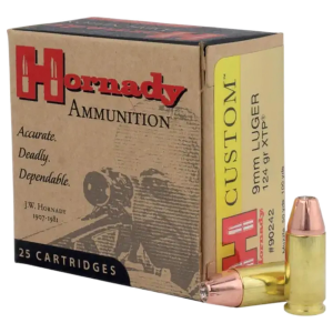 Hornady 90242 Custom 9mm Luger 124 gr Hornady XTP Hollow Point 25 Per Box/ 10 Cs