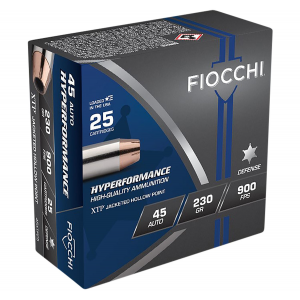 FIOCCHI 45xtp25 Hyperformance 45acp 230gr Hornady Xtp Hollow Point 25 Per Box/20 Case Centerfire, Handgun Ammunition