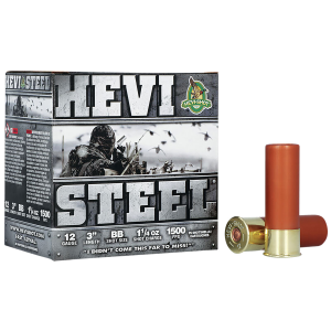 HEVI-SHOT Hs60088 Hevi-steel 12 Gauge 3 In 1 1/4 Oz Bb Shot 25 Per Box/ 10 Cs