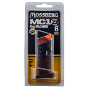 Mossberg 95415 MC1sc Polymer 6rd Magazine Fits MC1sc 9mm Luger\t Clear Count\t Flush Fit\t Removeable Floor Plate\t High-Visibility Follower
