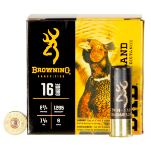 BROWNING Ammo B193511626 Bxd Upland 16 Gauge 2.75 In 1 1/8 Oz 6 Shot 25 Per Box/ 10 Cs