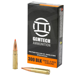 Gemtech 3010163 Subsonic 300Blackout 208gr Polymer Tip 20/Box Centerfire, Rifle Ammunition - Gemtech
