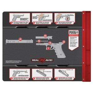 Real Avid AVGLOCKSM Smart Mat Cleaning Mat Black/Gray Non-Slip Rubber 19 in x 16 in Glock Parts Diagram Illustration