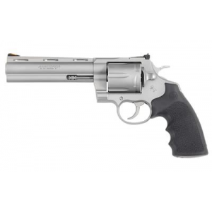 Colts Manufacturing Anaconda, Revolver, 44 Magnum, 6 in Barrel, Matte Stainless Steel Finish, Hogue Rubber Grip, Adjustable Rear Sight, Red Ramp Front Sight, 6 Rounds ANACONDA-SM6RTS