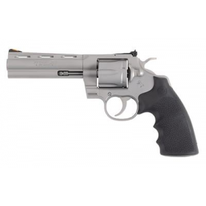 Colts Manufacturing Python, Revolver, 357 Magnum, 5 in Barrel, Matte Stainless Steel Finish, Hogue Rubber Grip, Adjustable Rear Sight, Red Ramp Front Sight, 6 Rounds PYTHON-SM5RTS