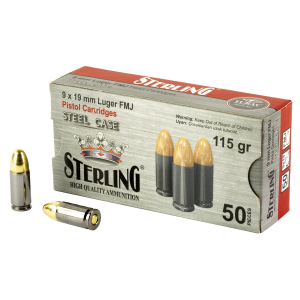 869877995767 CENTURY Arms Steel Case, 9mm, 115 Grain, Full Metal Jacket, 50 Round Box Am8189 869877995767 216251