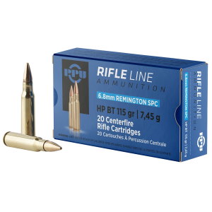 PPU PP68H Standard Rifle 6.8mm Rem SPC 115 gr Hollow Point Boat Tail 20 Per Box/ 50 Cs