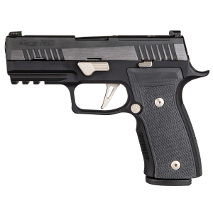 Sig Sauer 320AXGCA9CWEQR210 P320 AXG Equinox 9mm Luger 3.90 in 10+1 Black Anodized Frame with Two-Tone Stainless Steel with Optics Cut Slide & Black Carry AXG Polymer Grip