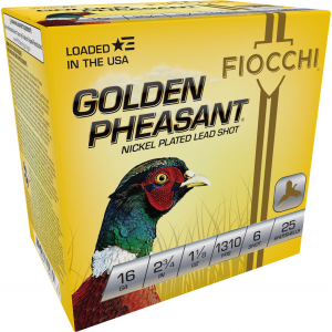 Fiocchi 16GP6 Golden Pheasant Extrema 16 Gauge 2.75 in 1 1/8 oz 6 Shot 25 Per Box/ 10 Cs