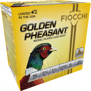 Fiocchi 16GP5 Golden Pheasant Extrema 16 Gauge 2.75 in 1 1/8 oz 5 Shot 25 Per Box/ 10 Cs