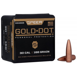 Speer 308168GD Gold Dot 30 Cal .308 168 gr Soft Point 50 Per Box/ 20 Case