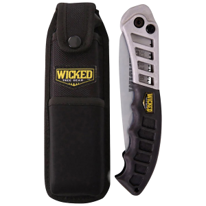 Wicked Tree Gear WTG005 Combo Pack Folding Saw 7 in High Carbon Steel Blade/Black Overmolded Aluminum Handle Includes Sheath - Wicked Tree Gear