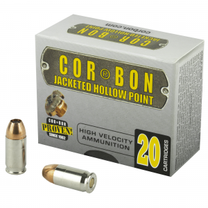 CORBON Self Defense Cartridges Sd38090, 380 Acp + P, Jacketed Hollow Point, 90 Gr, 1050 Fps, 20 Rd/bx