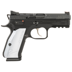 CZ-USA 91252 Shadow 2 Compact Frame 9mm Luger 15+1, 4 Black Steel Barrel, Black Nitride Serrated Steel Slide, Black Steel Frame w/Beavertail & Pic Rail, Ambi, Pistol