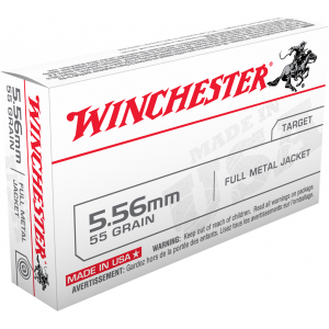 WINCHESTER Ammo Sg556w Service Grade 5.56x45mm Nato 55 Gr Full Metal Jacket 20 Per Box/ 50 Case
