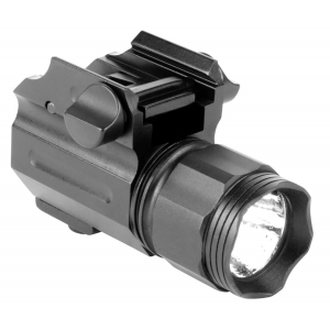 Aim Sports FQ330SC Sub-Compact Weapon Light For Sub-Compact Pistol w/Accessory Rail 330 Lumens Output White/Red/Green/Blue Cree LED Light Weaver Quick Release Mount Black Anodized Aluminum - Aim Sports