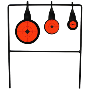 Birchwood Casey 46322 World of Targets Qualifier Rimfire Pistol/Rifle AR500 Steel Black/Orange Bullseye Illustration Impact Enhancement Motion