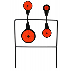 Birchwood Casey 46422 World of Targets Duplex Rimfire Pistol/Rifle AR500 Steel Black/Orange Bullseye Illustration Impact Enhancement Motion