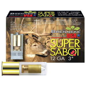 Brenneke SL123SUS SuperSabot 12Gauge 3 in 1 1/8oz Sabot Slug Shot 5 Per Box/50 Case, Shotgun Shells - Brenneke