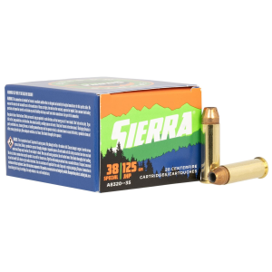 SIERRA A832035 Outdoor Master 38special 125gr Jacketed Hollow Point Sport Master 20/box Centerfire, Handgun Ammunition