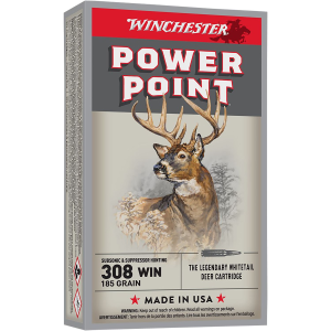 Winchester Ammo X308SUBX Power-Point 308 Win 185 gr Power Point Subsonic 20 Per Box/ 10 Case