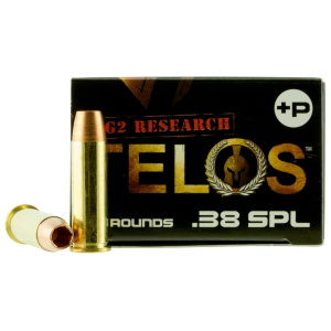 G2 Research G00618 Telos 38special+p 105gr Fracturing Copper Hollow Point 20 Per Box/25 Case Centerfire, Handgun Ammunition