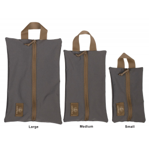 Leupold 182659 Pro Gear Stretch Zip Pouch Large Style made of 4-Way Stretch Material with Gray Finish\t Tan Accents\t YKK Zipper & Lightweight Grab Handle 12 in L x 7.50 in W Dimensions