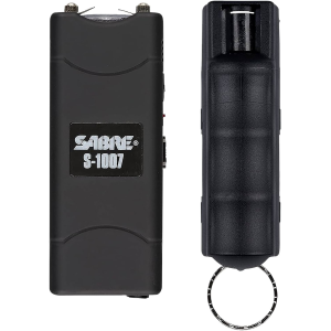 Sabre S7BHCBK Multi-Range Protection Pack Black Plastic 1.6 uC Pain Rating Includes Pepper Spray/Stun Gun w/Flashlight