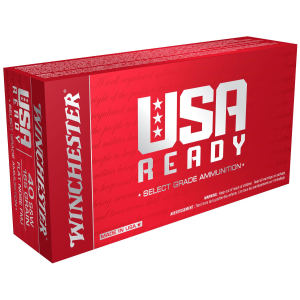 WINCHESTER Ammo Red40 Usa Ready 40 S&w 165 Gr Full Metal Jacket Flat Nose 50 Per Box/ 10 Case