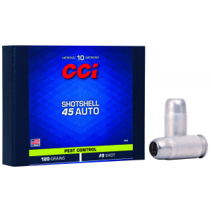 CCI 3745 Pest Control Shotshell 45 Acp 120 Gr Shotshell #9 Shot 10 Per Box/ 20 Cs