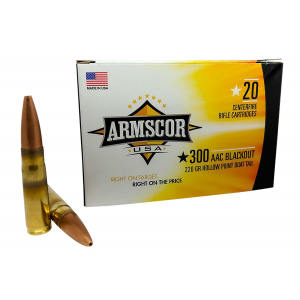 ARMSCOR Fac300aac3n Usa 300 Blackout 220 Gr Hollow Point Boat Tail 20 Per Box/ 10 Cs