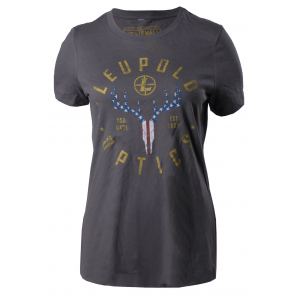 Leupold 179151 American Whitetail Women's Gray Cotton/Polyester Short Sleeve Large - Leupold