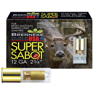 Brenneke SL122SUS SuperSabot 12Gauge 2.75 in 1 1/8oz Sabot Slug Shot 5 Per Box/50 Case, Shotgun Shells - Brenneke