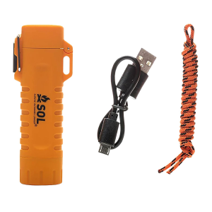Survive Outdoors Longer Fire Lite Fuel Free Lighter Orange Includes USB Cable / Lanyard