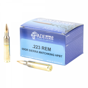  World Class Ammunition Match Sierra HPBT MatchKing .223 Remington 69 Grain Brass Cased 20 Round Box ADI9332153003289 Ammo