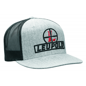 Leupold 170584 Reticle Flatbill Hat Heather Gray/Black Adjustable Snapback OSFA Full-Structured