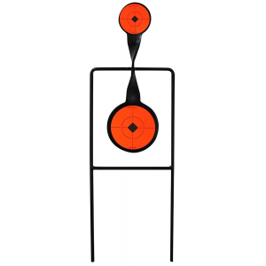 Birchwood Casey 46221 World of Targets Sharpshooter Rimfire Pistol/Rifle AR500 Steel Black/Orange Bullseye Illustration Impact Enhancement Motion