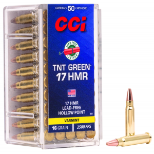 CCI 951 Tnt Green 17 Hmr 16 Gr Speer Tnt Green Hollow Point 50 Per Box/ 40 Cs