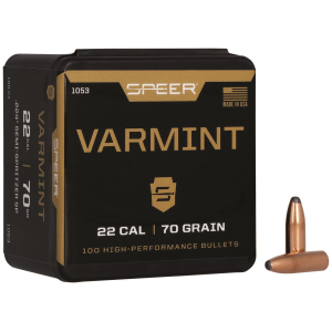 Speer 1053 Varmint 22 Cal .224 70 gr Jacketed Soft Point 100 Per Box/ 5 Case
