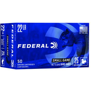 FEDERAL 716 Small Game & Target 22 Lr 25 Gr #12 Lead Bird Shot 50 Per Box/ 50 Cs
