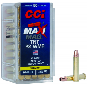 CCI 0063 Maxi-mag Tnt 22 Wmr 30 Gr Tnt Jacketed Hollow Point 50 Per Box/ 40 Cs