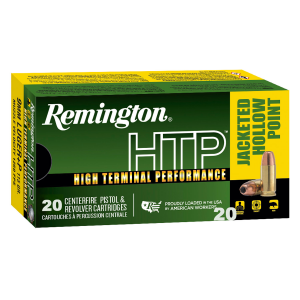 REMINGTON Ammunition 28293 Htp 9mm Luger +p 115 Gr Jacket Hollow Point 20 Per Box/ 25 Case