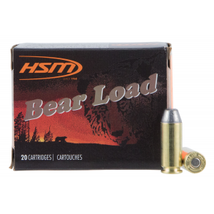 HSM 10mm9n20 Bear Load 10mm Auto 200 Gr Lead Round Nose Flat Point 20 Per Box/ 20 Cs