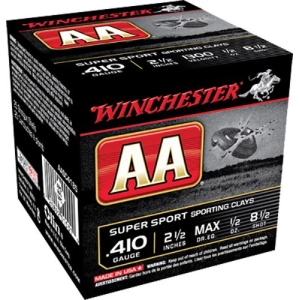 WINCHESTER Aasc4185 Aa Super Sport Sporting Clay 410gauge 2.50 In 1/2oz 8.5shot 25 Per Box/10 Case, Shotgun Shells