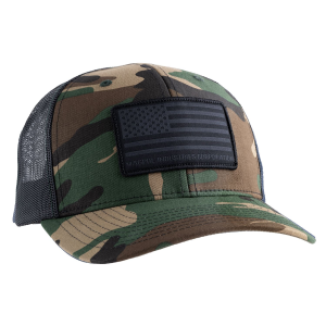Magpul MAG1215-964 Standard Woodland Camo Adjustable Snapback OSFA Structured Woven American Flag Patch