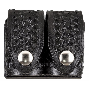 HKS 203BMBN SpeedLoader Case Double Medium Black Hytrel Belt Loop Belts 2.25 in Wide