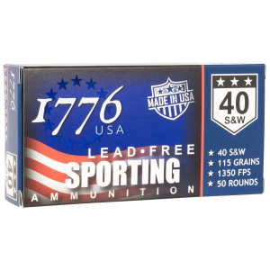 1776 Usa 1776040115 Lead Free Sporting 40s&w 115gr Lead Free Ball 50 Per Box/20 Case Centerfire, Handgun Ammunition