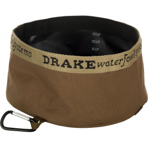 Drake Waterfowl GD8100BRN Travel Food & Water Bowl Gun Dog Brown 600D Polyester